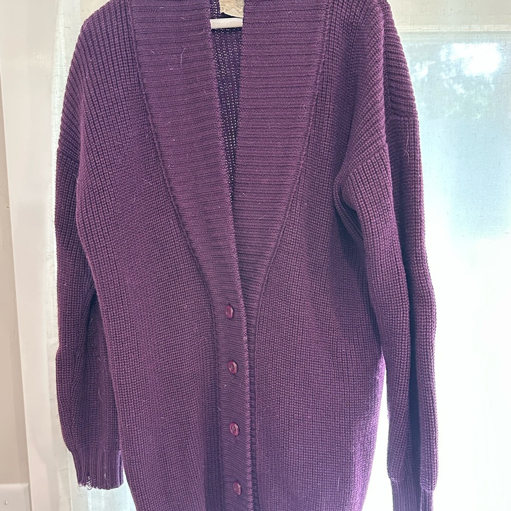 Women's Purple Cardigan Sweater